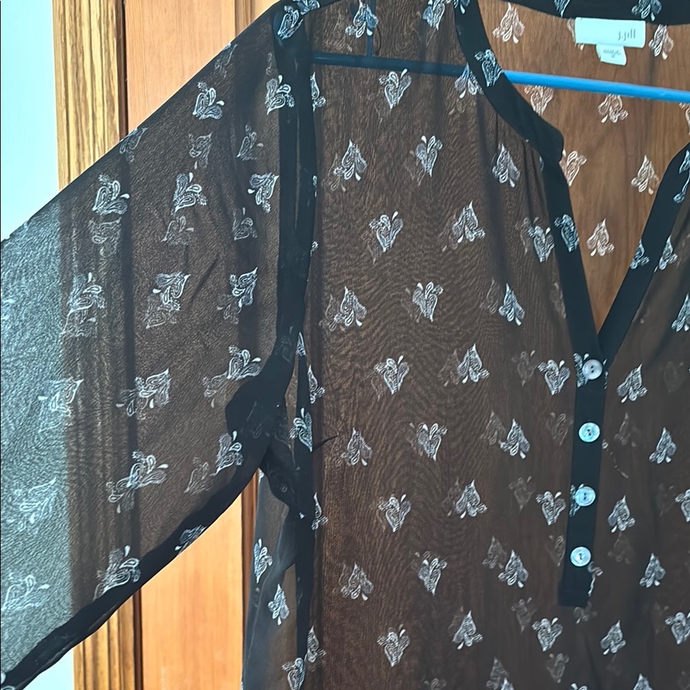 J. Jill Black Dress with White Paisley Design - Picture 7 of 16